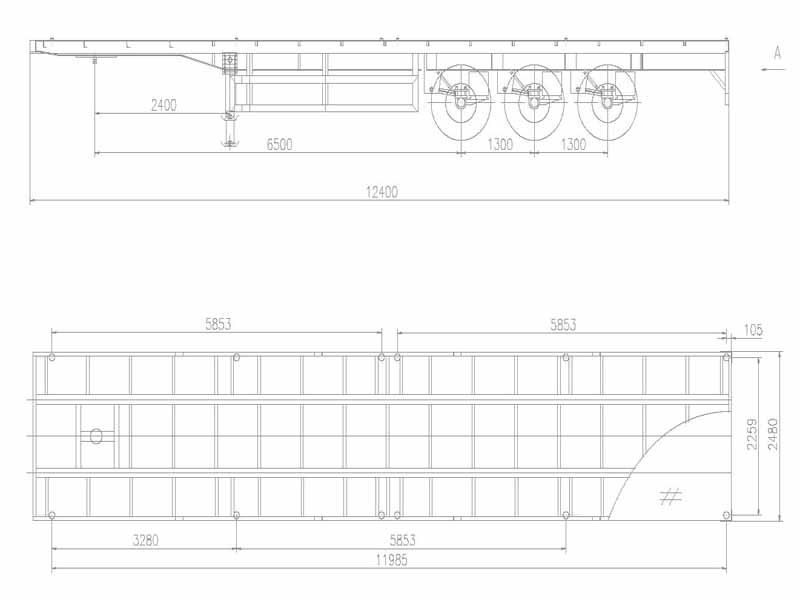 Flatbed Trailer Drawing